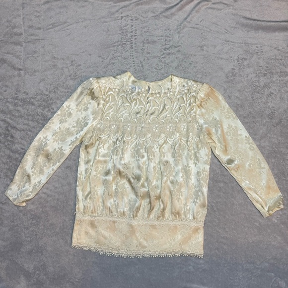 Jessica McClintock Vintage Ivory Blouse - Picture 3 of 8